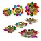 Multicolor Lotus Brass Diya – Indian Craft Oil Lamp for Puja, Ideal Pooja Gift, Diwali Home Decoration, Mandir Temple Akhand Diya, Traditional Deepawali Return Gifts, Puja Articles